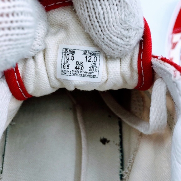 Vans Old Skool Sk8 Low Suede Checkerboard Skate Shoes White Red Mens Sz 10.5 - Picture 9 of 15